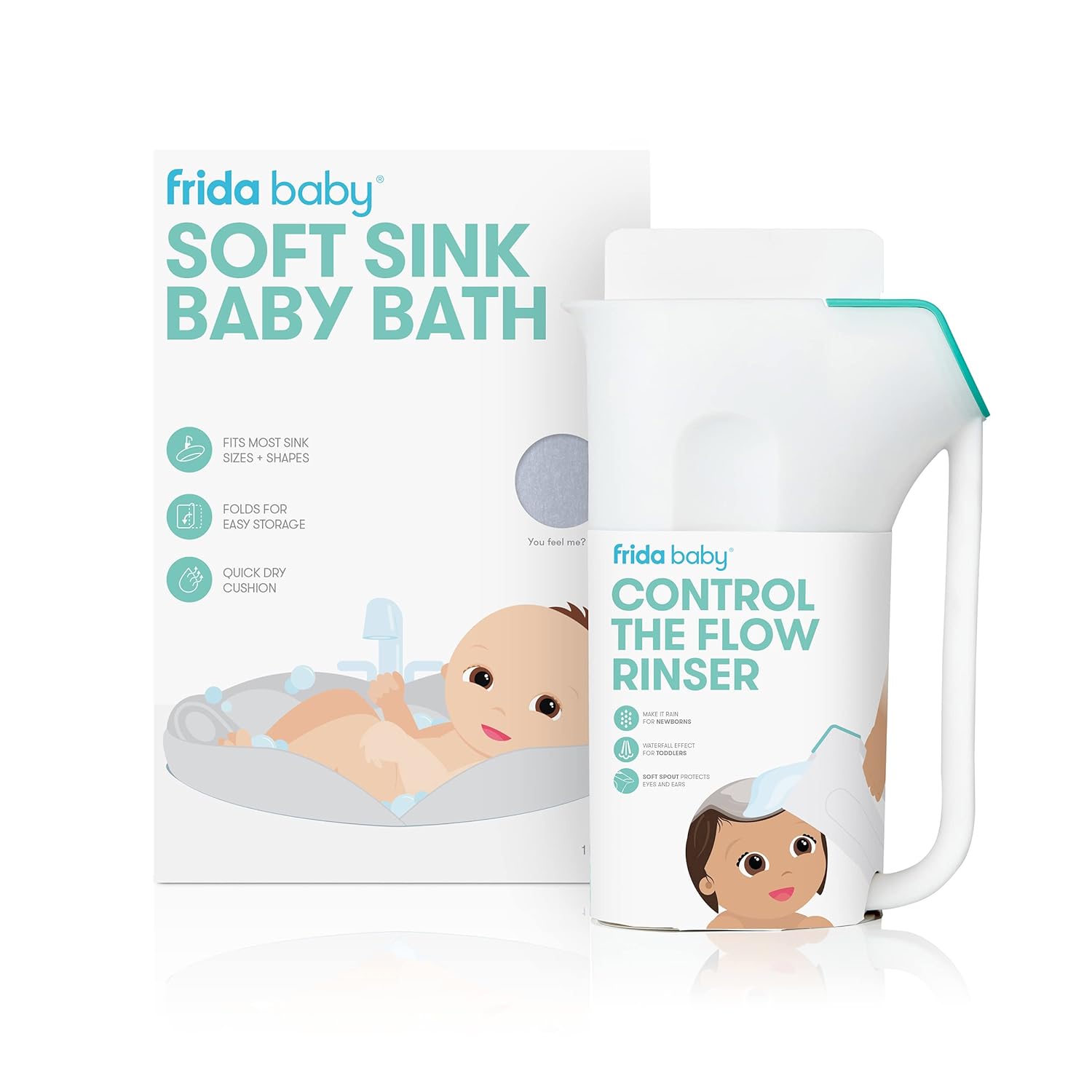 230816024758821_1 Soft Sink Baby Bath by Frida Baby Easy to Clean Baby Bathtub + Bath Cushion That Supports Baby's Head - Image 1